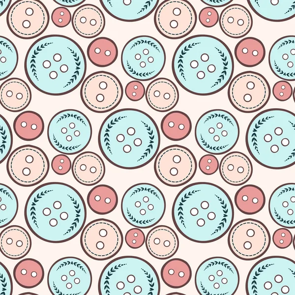 Vektör dikiş düğmeleri seamless modeli ile iplik yuvarlak giyim terzilik aracı illüstrasyon