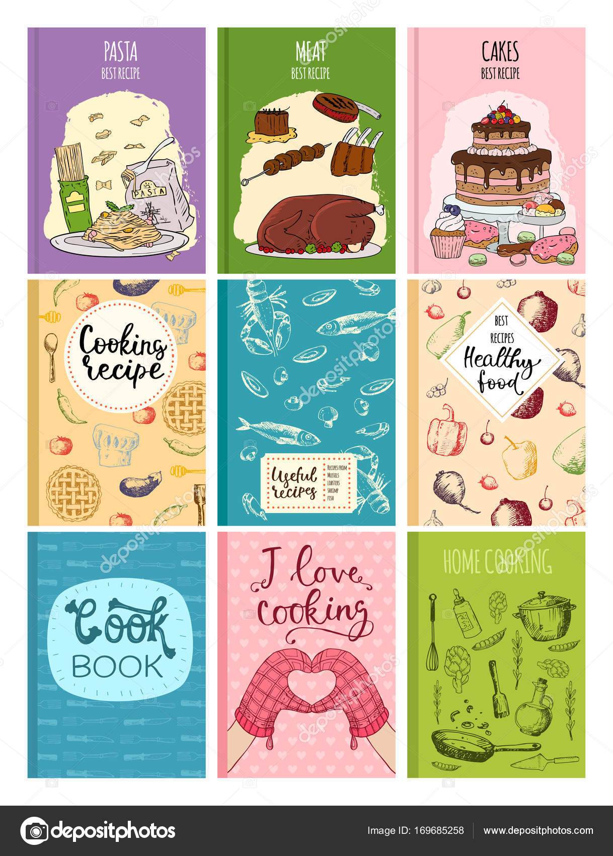 Cooking Recipe Books Cover Kitchen Design Cards Template Hand Drawn Culinary Cookie Notes With Doodle Kitchen Utensils Vector Illustration Stock Vector Image By C Luplupme Gmail Com