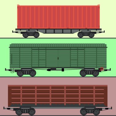 Tren arabaları araba demiryolu olmadan striping (şeritleme) seyahat demiryolu yolcu lokomotif vektör Vagon Taşımacılığı.