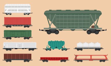 Tren arabaları araba demiryolu olmadan striping (şeritleme) seyahat demiryolu yolcu lokomotif vektör Vagon Taşımacılığı.