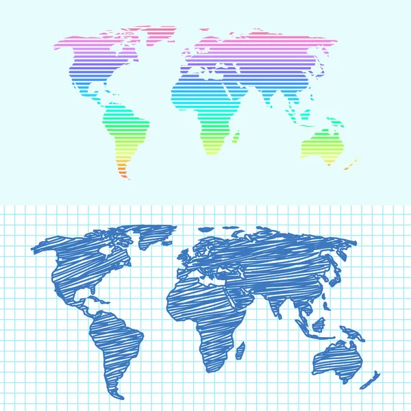 地图的地球地球轮廓的轮廓剪影世界测绘制图纹理矢量图 — 图库矢量图片