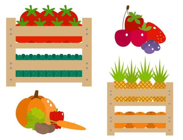 Vecteur mondial alimentaire expédition modes de livraison lourds et la logistique dans l'illustration de l'entrepôt d'affaires — Image vectorielle