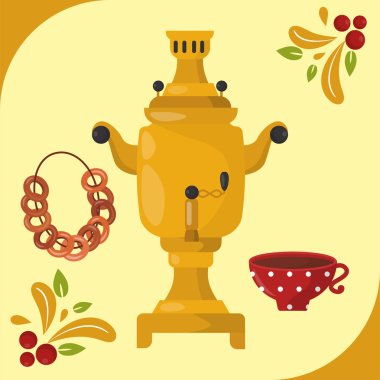 Geleneksel Rus yemekleri kültür yemek kursu gıda Rusya gurme ulusal yemek vektör çizim için hoş geldiniz