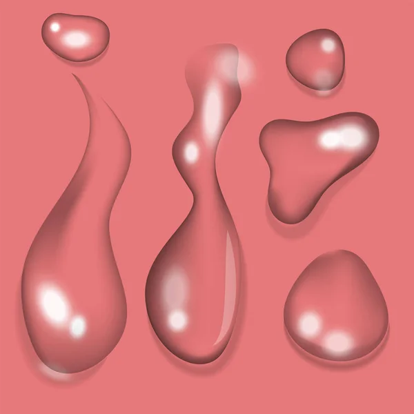 Illustration vectorielle d'éclaboussures de gouttes d'eau transparentes liquides réalistes — Image vectorielle