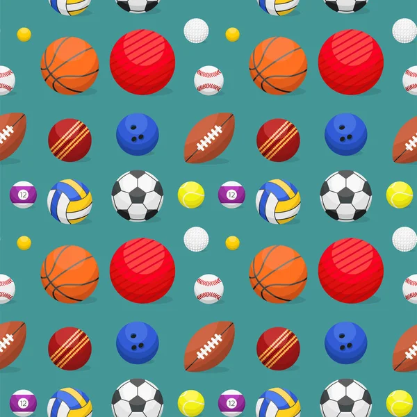 Sport ballen naadloze patroon achtergrond toernooi win ronde mand voetbal apparatuur vectorillustratie. — Stockvector