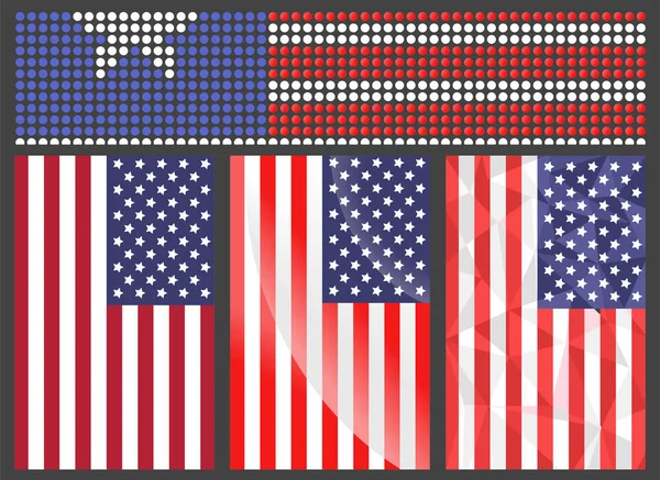 Dia da independência EUA bandeiras Estados Unidos símbolo americano liberdade nacional sinal vetor ilustração — Vetor de Stock