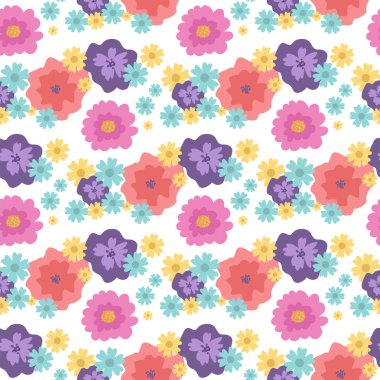 Doğa illüstrasyon Dikişsiz desen arka plan çiçek yaz vektör çiçek