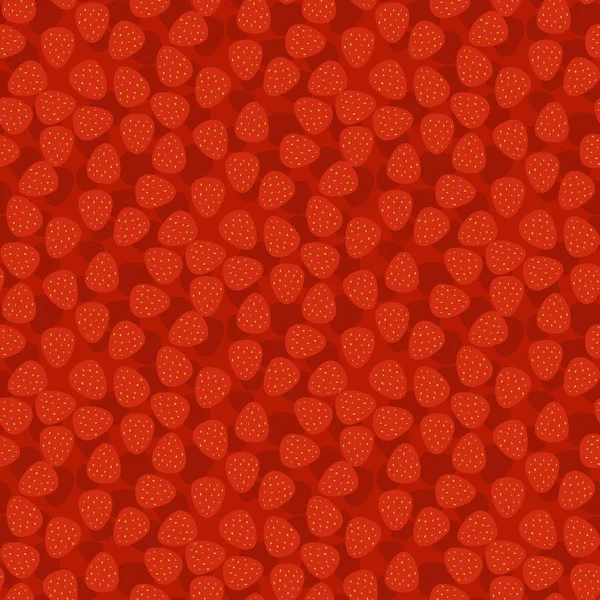 Dessin animé fraise fraîche fruits sans couture motif fond baie été conception vectoriel illustration . — Image vectorielle