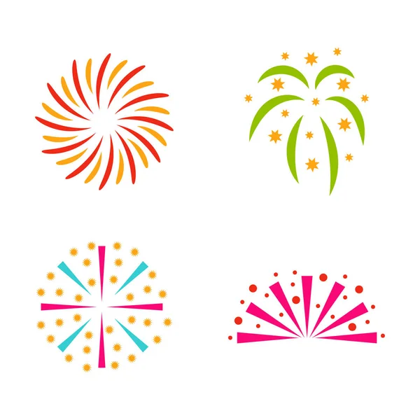 Fuochi d'artificio vettore illustrazione celebrazione vacanza evento notte esplosione luce festa — Vettoriale Stock