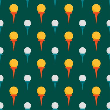 Golf topu detay spor oyun ekipmanları hobi rekabet vektör çizim ile sorunsuz arka plan tasarım