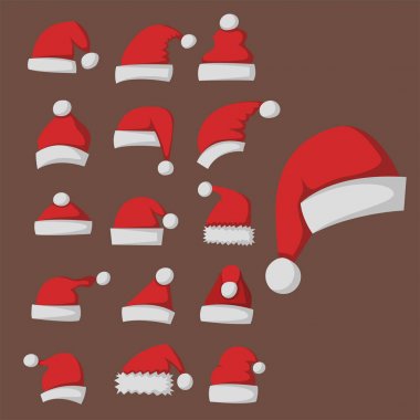 Noel Baba moda kırmızı şapka modern zarafet kap kış xmas tatil üstlük illüstrasyon vektör.