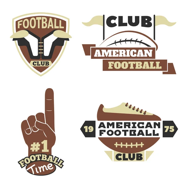 アメリカン フットボール選手権ボールのロゴの競争ベクトルのスポーツ チーム用テンプレートのバッジ. — ストックベクタ