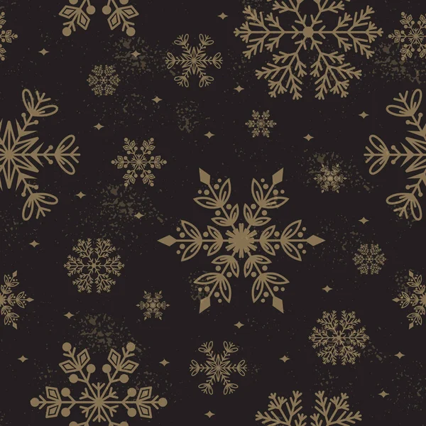 Snowflake vector seamless pattern. — Stock Vector