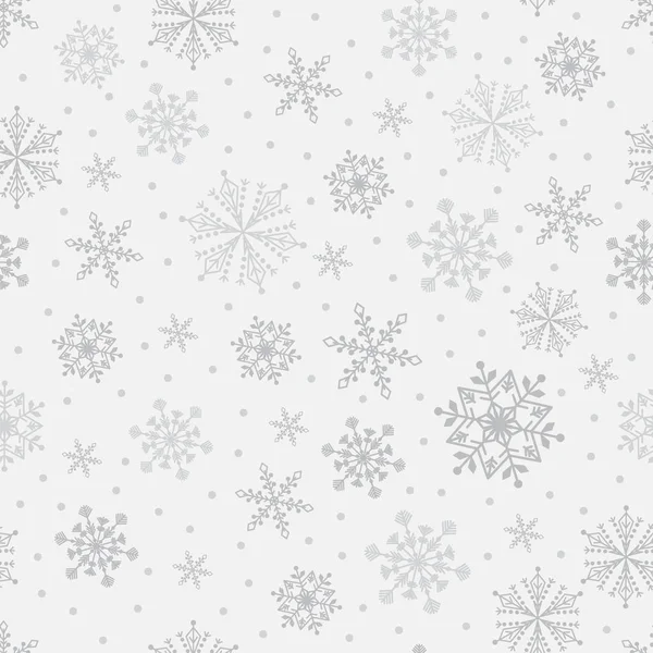 Sneeuwvlok vector naadloze patroon. — Stockvector