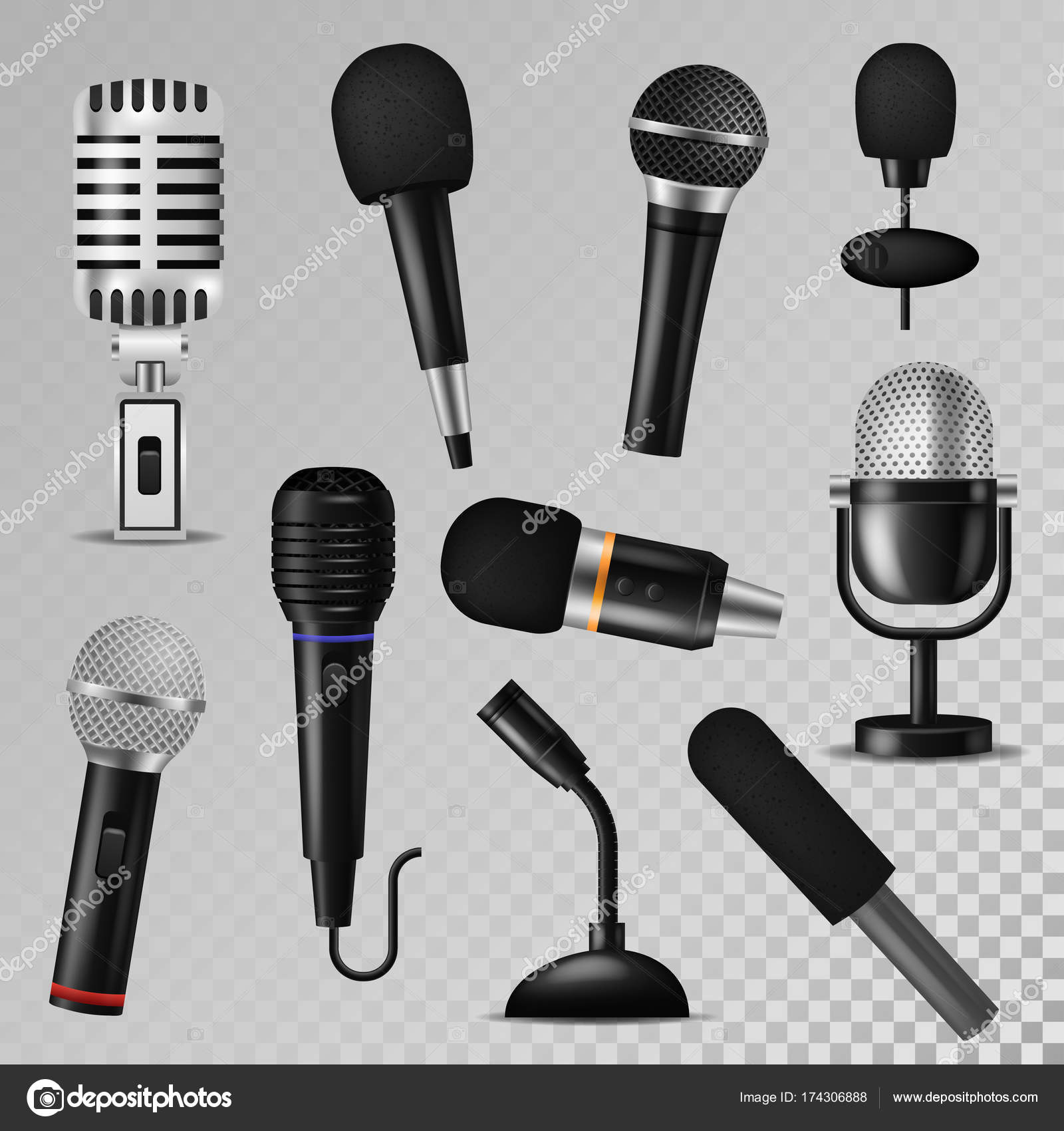 Микрофон Векторная Звуковая Музыка Аудио Микрофон Микрофон.