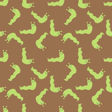 Renkli böcek yaban hayatı kanat ayrıntı yaz solucan tırtıl böcek vektör çizim Dikişsiz desen