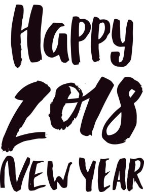 tatil takvimi için 2018 mutlu yeni yıl siyah metin logo baskı tasarım veya Sunni Noel yeni doğan yıllık parti illüstrasyon