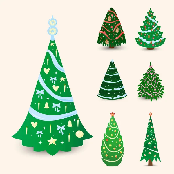 Árbol de Navidad vector ornamento estrella Navidad regalo diseño fiesta celebración invierno temporada fiesta planta . — Archivo Imágenes Vectoriales