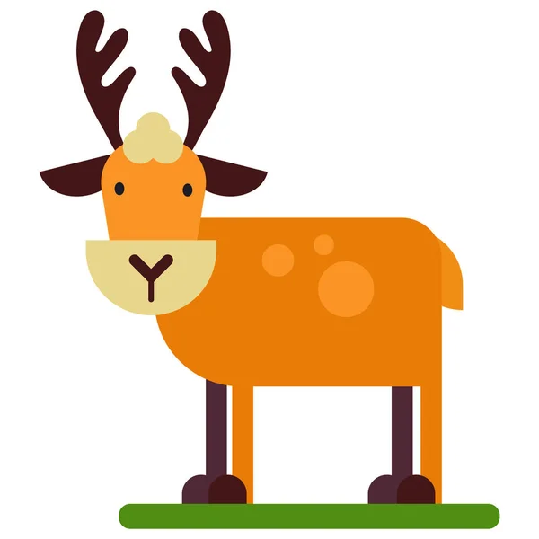 Vánoční roztomilé soby jednotk vektor novoroční ilustrace jeleny zvířete pro sáně — Stockový vektor