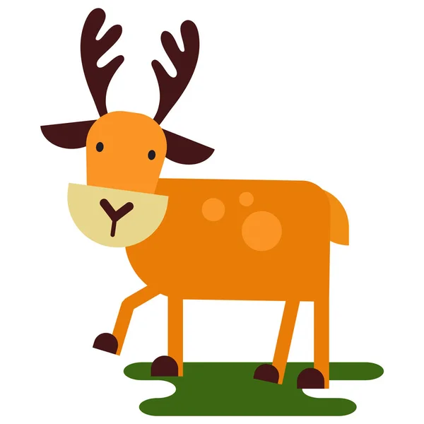 Vánoční roztomilé soby jednotk vektor novoroční ilustrace jeleny zvířete pro sáně — Stockový vektor