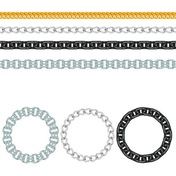 Catene collegamento forza collegamento vettore modello senza soluzione di continuità di parti metalliche collegate e ferro attrezzature protezione forte segno lucido design sfondo . — Vettoriale Stock