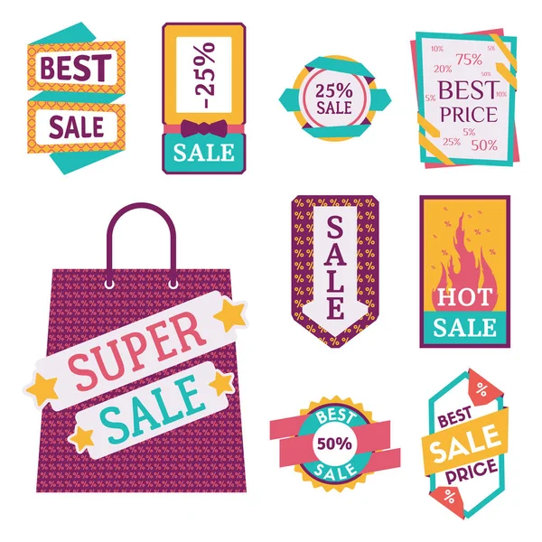 Super Sale extra Bonus Banner Text in Farbe gezeichnet Etikett Business Shopping Internet Promotion Vektor Illustration — Stockvektor