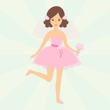 İllüstrasyon kutlama evlilik moda kadın karikatür kız beyaz töreni elbise düğün gelinler karakter vektör