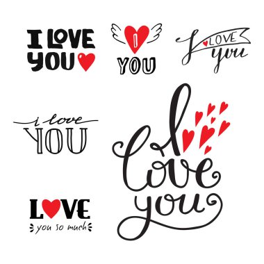 Vektör koleksiyonu ilham verici sevgilisi alıntı illüstrasyon yazı size metin bindirmeleri elle çizilmiş seviyorum.
