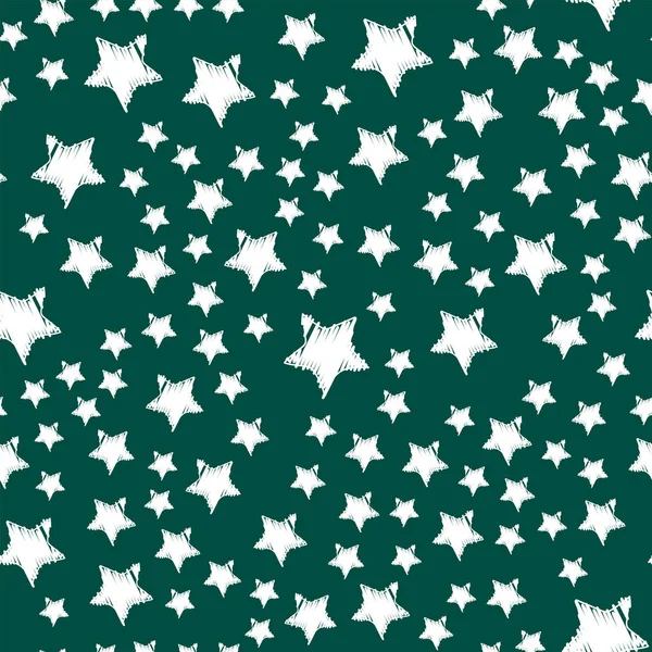 Brillantes estrellas estilo patrón sin costura pentagonal oro premio diseño abstracto doodle noche artística fondo vector ilustración . — Archivo Imágenes Vectoriales