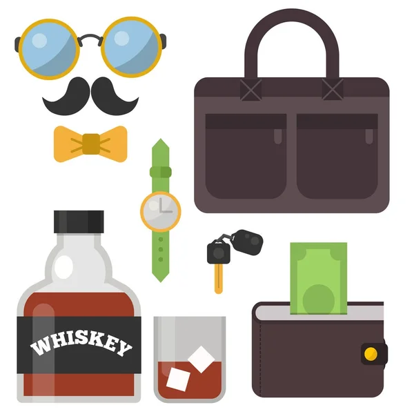 Diseño de estilo vintage iconos hipster signos vectoriales y símbolos plantillas gadgets elemento y otras cosas ilustración . — Vector de stock