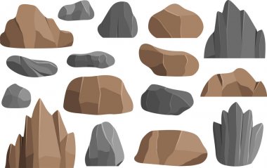 Kayalar ve vektör simgeler vektör çizim Jeoloji dağlar mineral kazık bina taşlar