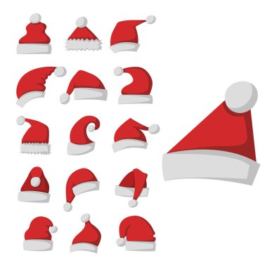 Noel Baba moda kırmızı şapka modern zarafet kap kış xmas tatil üstlük illüstrasyon vektör.