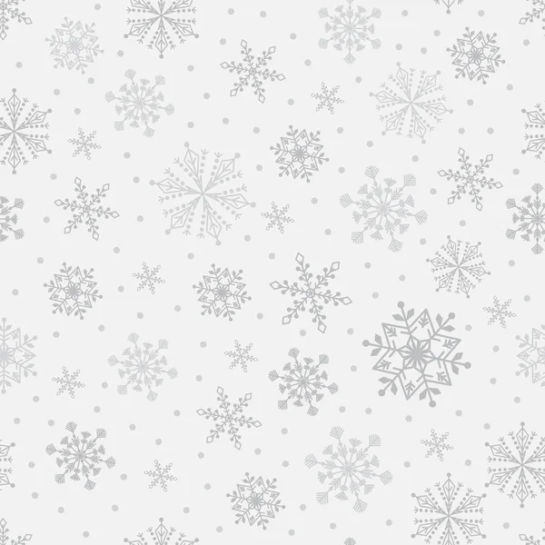 Snowflake vector seamless pattern weather traditional winter december wrapping paper christmas background. — Stock Vector