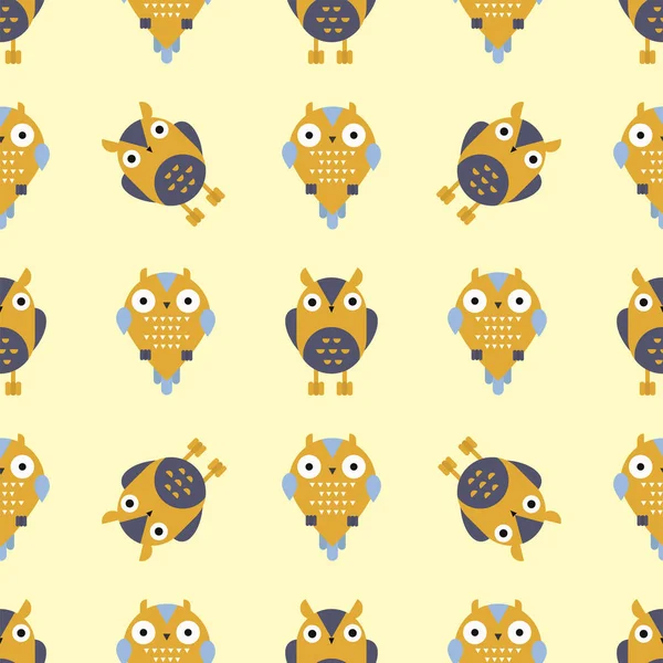 Baykuş kuş sevimli karakter Dikişsiz desen uyku tatlı owlet vektör çizim karikatür.