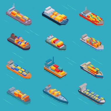 Tanker petrol toplu vektör izometrik tank gemi veya tekne taşıma ve isometry taşımacılık beyaz arka plan üzerinde izole deniz ya da okyanus set illüstrasyon yağlı gemi tarafından