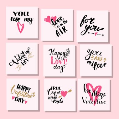 Seni metin kartları seviyorum vektör el çekilmiş Sevgililer ilham verici sevgilisi alıntı illüstrasyon yazı.