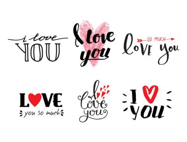Vektör koleksiyonu ilham verici sevgilisi alıntı illüstrasyon yazı size metin bindirmeleri elle çizilmiş seviyorum.