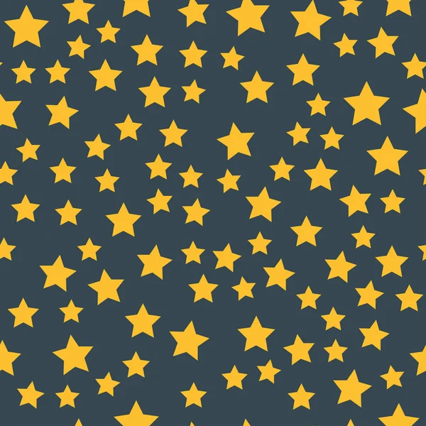 Parlak yıldız seamless modeli pentagonal Altın Ödülü arka plan soyut tasarım doodle gece sanatsal sembolleri işaret etti.. — Stok Vektör