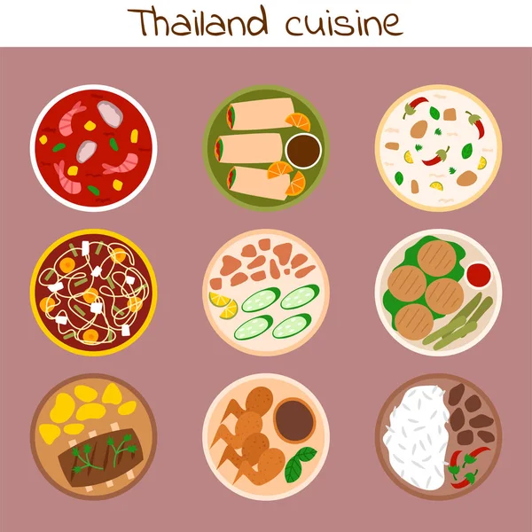 Tradicional tailandês comida asiático prato cozinha tailandês frutos do mar camarão cozinhar delicioso vetor ilustração . —  Vetores de Stock