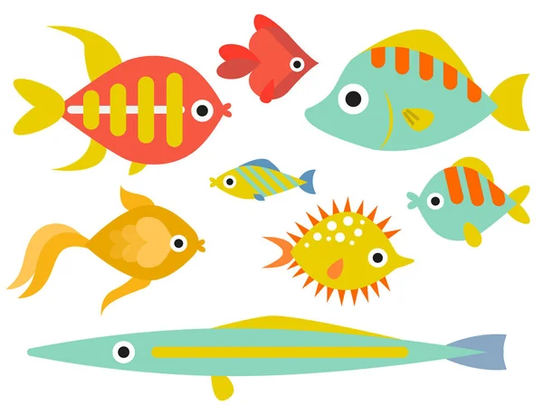Akvaryum Okyanus balık sualtı kase tropikal suda yaşayan hayvanlar doğa evde beslenen hayvan karakter vektör çizim su — Stok Vektör