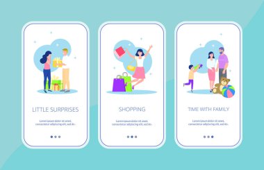 Mutlu kadın ve güzel kız çizim sancak vektör çizimi.