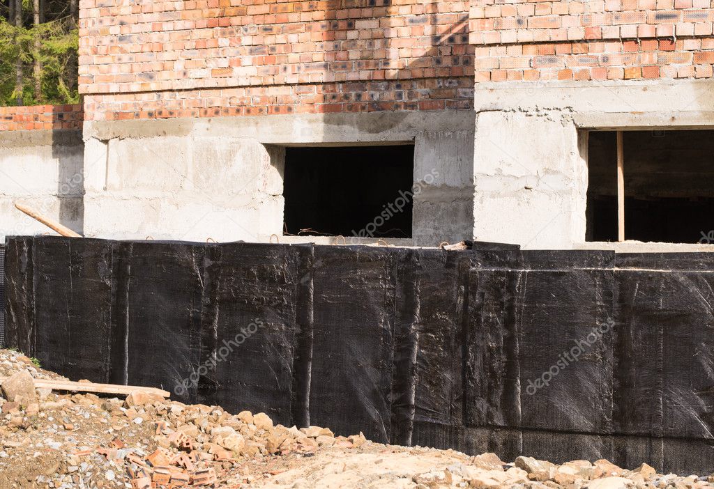 Construction Techniques Waterproofing Basement Foundations Insulation Material Concrete Wall Stock Photo By Plysuikvv Gmail Com 126067980 Construction Techniques Waterproofing, Waterproof Concrete Basement Construction