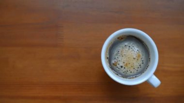 Fincan kahve Üstten Görünüm.