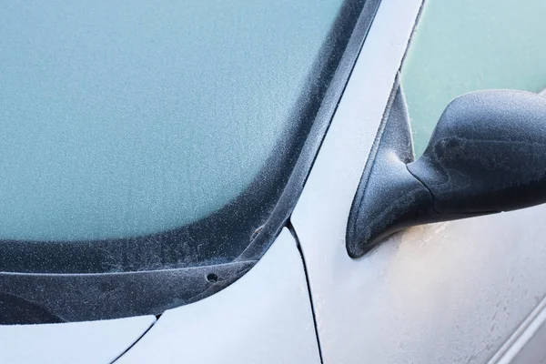 Frozen windshield winter — Stock Photo, Image