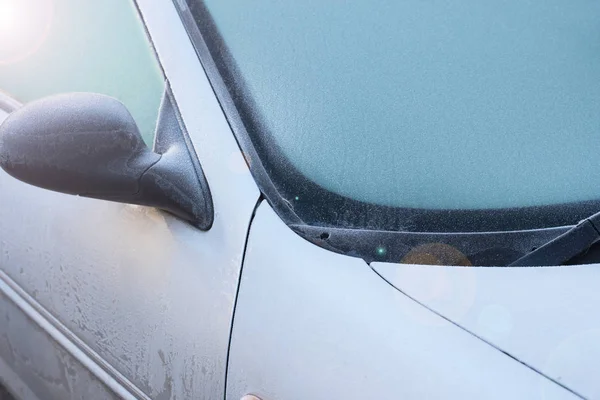 Frozen windshield winter — Stock Photo, Image