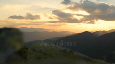 Günbatımı, dağlar, Alp çam, Rüzgar