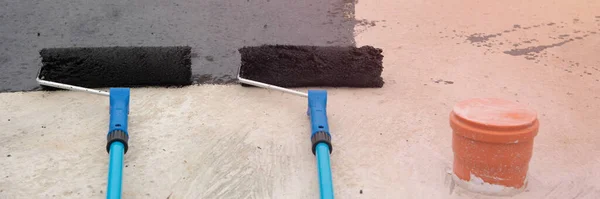 Two roller brush, tools for install waterproofing — Stock Photo, Image