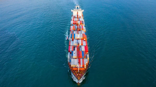 Konténerszállító hajó, konténer üzleti célú áruszállításra — Stock Fotó