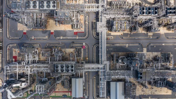 Luchtfoto olieraffinaderij, raffinaderij plant, raffinaderij fabriek. — Stockfoto