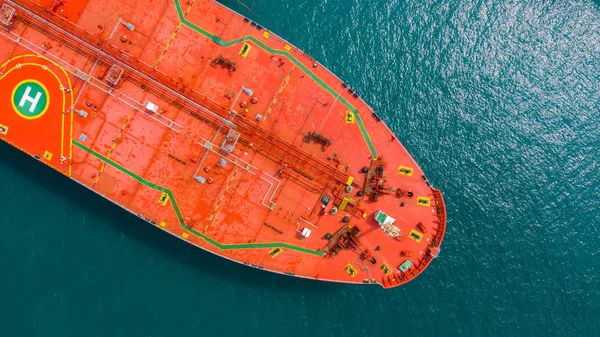 Vista aérea do navio petroleiro, navio petroleiro vermelho . — Fotografia de Stock